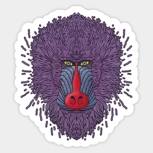 MANDRILL HEAD LINE ART Sticker